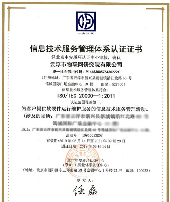 ISO2000证书